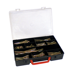 visuel1 Coffret 270 vis à bois tête fraisée Pozidriv acier zingué bichromaté