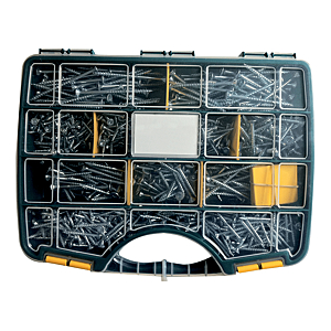 visuel1 Coffret 1055 vis à bois tête fraisée Torx acier zingué blanc