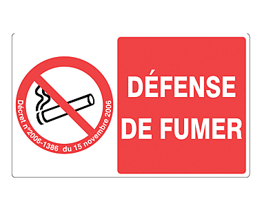 Panneau défense de fumer + décret photo du produit visuel_1 XL