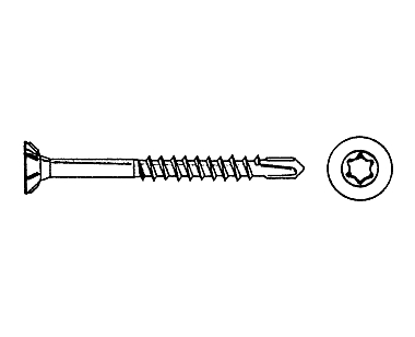 Vis autoforeuse tête fraisée Torx acier zingué blanc photo du produit visuel_1 XL