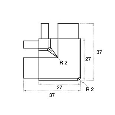 Angle extérieur 90° pour profil en L photo du produit