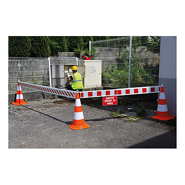 Barrière télescopique de signalisation photo du produit