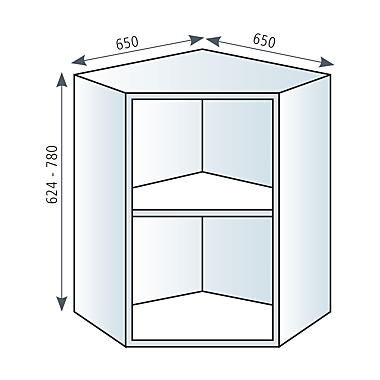 Caisson d'angle 90° haut 1 porte photo du produit visuel_1 XL