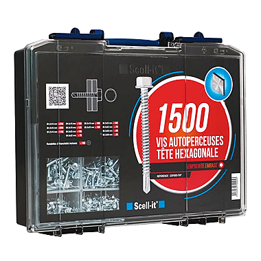 Coffret 1500 vis autoperceuses tête hexagonale acier zingué photo du produit visuel_1 XL