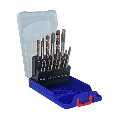 Coffret 7 tarauds HSS GUN DIN 371/376 M3 à M12 + 7 forets HSS FURIUS revêtus Fusio TECHNIC photo du produit visuel_1 XL