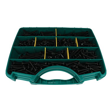 Coffret de 450 vis de penture tête ronde large Torx acier zingué noir photo du produit visuel_1 XL