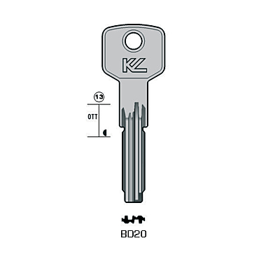 Ébauche de clé Bricard photo du produit