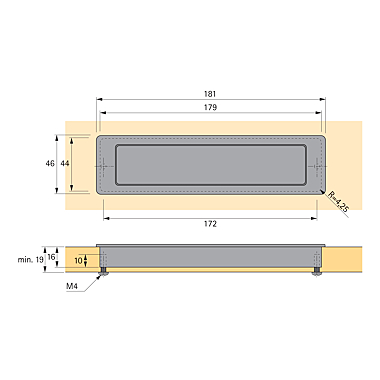 Elément décoratif rectangle Touch In photo du produit