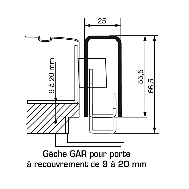 Gâche GAR pour serrure Exclusive photo du produit visuel_1 XL