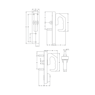 Module extérieur poignée rotative et trou de cylindre rond PR2E photo du produit