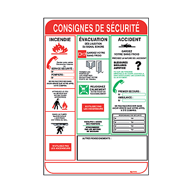 Panneau de consignes de sécurité photo du produit visuel_1 XL