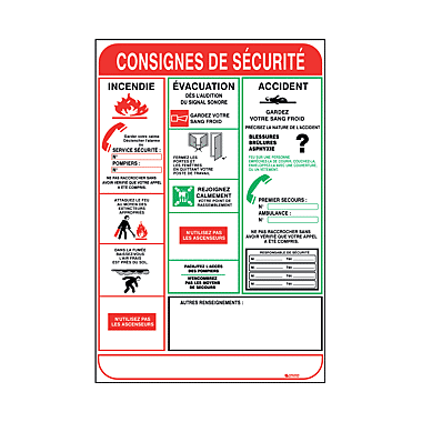 Panneau de consignes de sécurité photo du produit visuel_1 XL