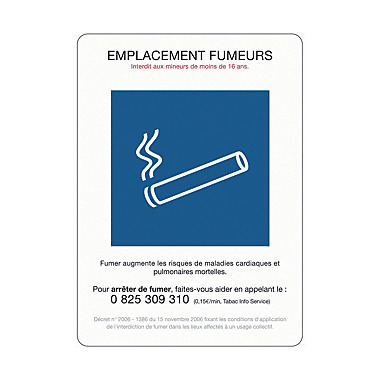 Panneau emplacement fumeur photo du produit visuel_1 XL