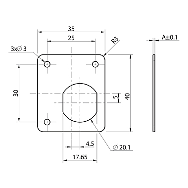 Plaque de fixation 215 pour serrure 911 photo du produit visuel_1 XL