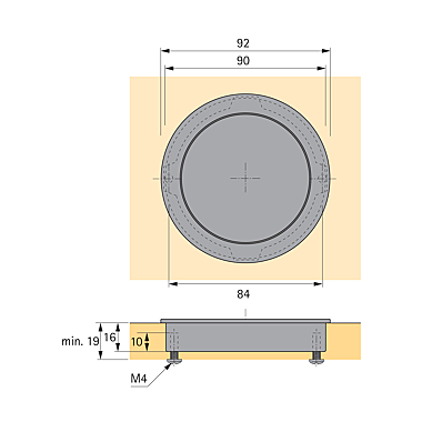 Poignée cuvette ronde modulaire Touch In photo du produit