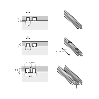 Profilé de coulissage double Sysline S photo du produit visuel_1 XL