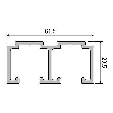 Rail supérieur pour portes doubles photo du produit