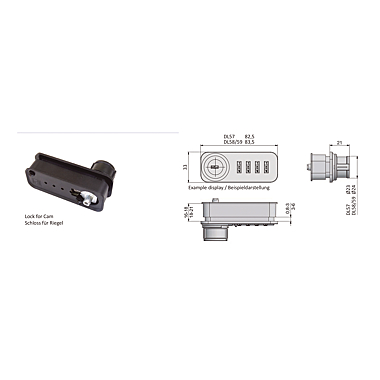 Serrure à code fixe Dial Lock 59.01 fermeture à came batteuse photo du produit