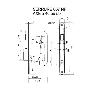 Serrure à encastrer 667 photo du produit