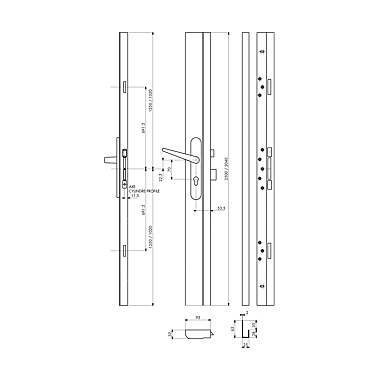 Serrure en applique multipoints Tribando standard photo du produit