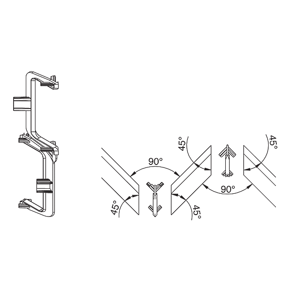 Angle rentrant et sortant 90° pour poignée C Gola photo du produit visuel_1 2XL