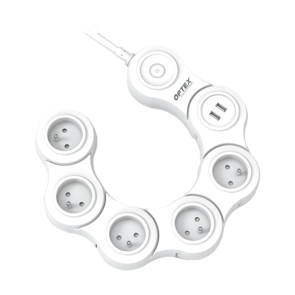 Bloc multiprise 5 prises articulées + 2 USB photo du produit visuel_1 2XL