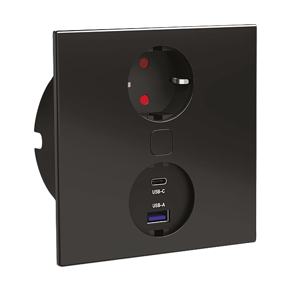 Bloc prise E-Duplex Carré photo du produit visuel_1 2XL