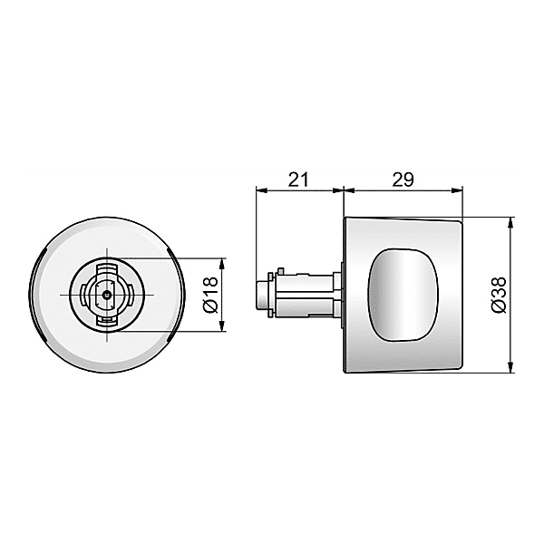 Bouton tournant de meuble à cylindre Z23 photo du produit visuel_1 2XL