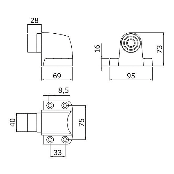 Butoir renforcé de coulissant et battant au sol DM BT21 photo du produit visuel_1 2XL