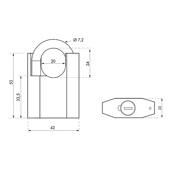 Cadenas de très haute sûreté à clé OCTO-P photo du produit visuel_1 2XL