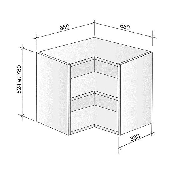 Caisson d'angle haut 2 portes photo du produit visuel_1 2XL
