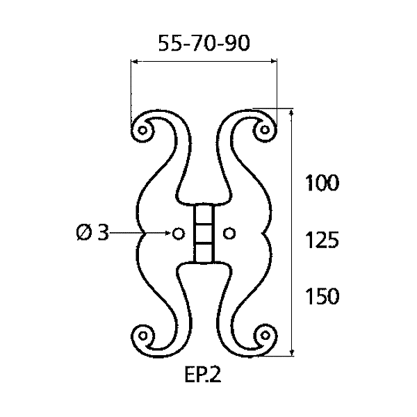Charnière décorative rustique avec 2 ailes photo du produit visuel_1 2XL