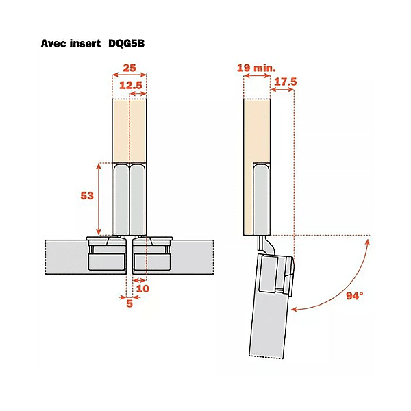 Charnière invisible semi recouvrement Conecta photo du produit visuel_1 2XL
