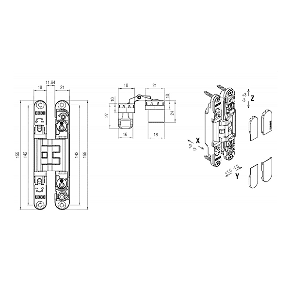 Charnière Kubica 2400 photo du produit visuel_1 2XL