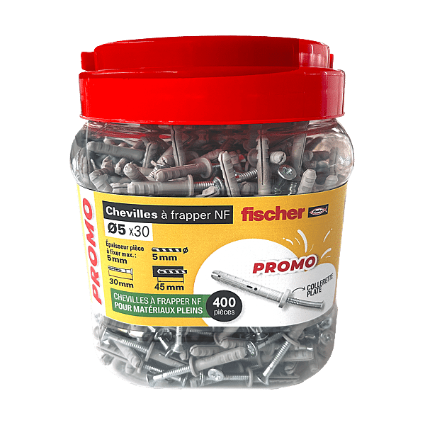 Chevilles nylon à frapper N-F collerette plate photo du produit visuel_1 2XL