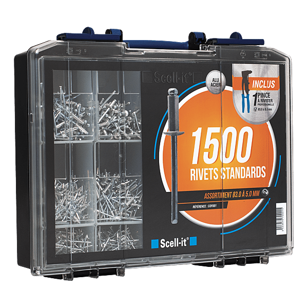 Coffret 1500 rivets aveugles standards tête plate photo du produit visuel_1 2XL