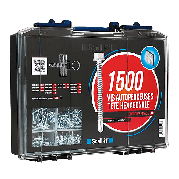Coffret 1500 vis autoperceuses tête hexagonale acier zingué photo du produit visuel_1 2XL