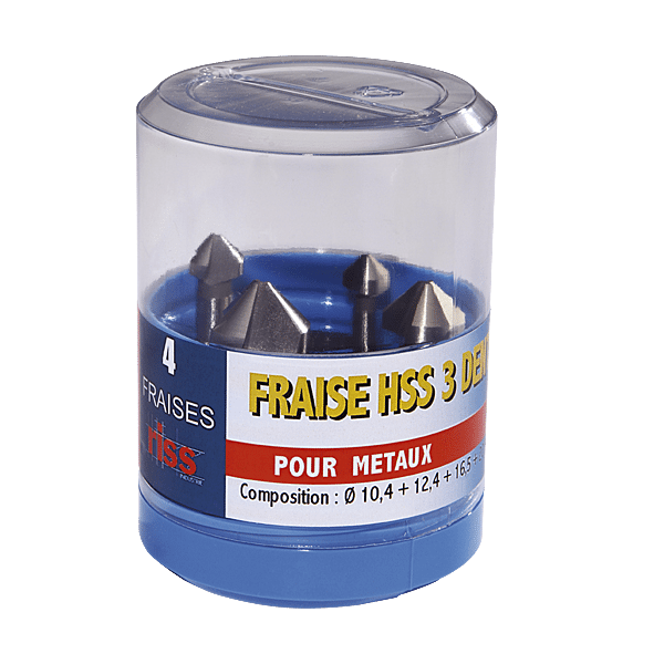 Coffret 4 fraises coniques HSS photo du produit visuel_1 2XL