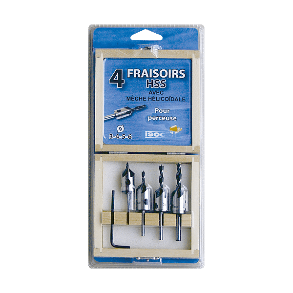 Coffret 4 mèches acier à bois photo du produit visuel_1 2XL