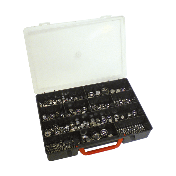 Coffret 478 écrous à frein hexagonal inox A2 photo du produit visuel_1 2XL