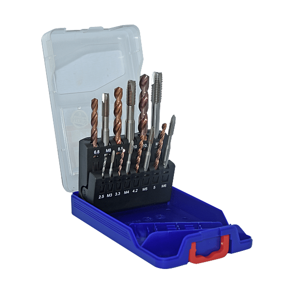 Coffret 7 tarauds HSS GUN DIN 371/376 M3 à M12 + 7 forets HSS FURIUS revêtus Fusio TECHNIC photo du produit visuel_1 2XL