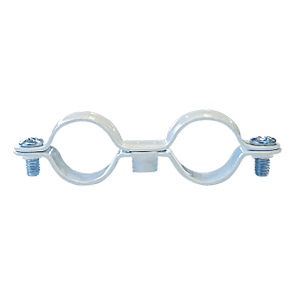 Collier double blanc pour fixation de tuyauteries photo du produit visuel_1 2XL