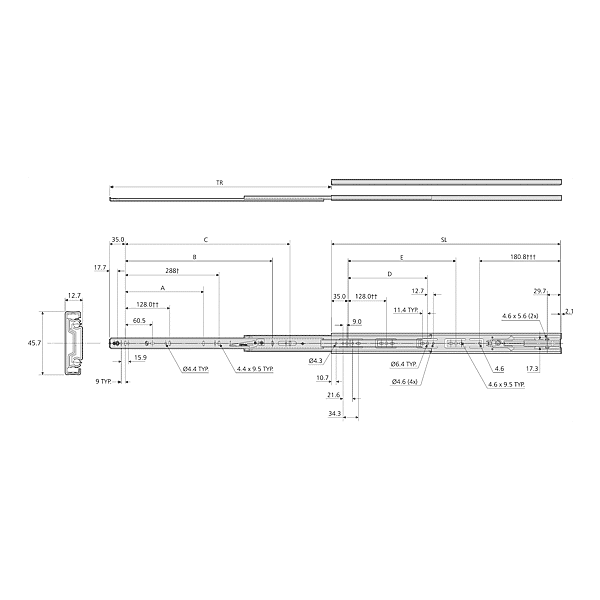 Coulisse à billes DB3832 EC photo du produit visuel_1 2XL