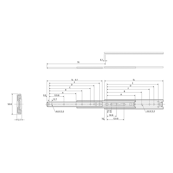 Coulisse à billes DZ3301 photo du produit visuel_1 2XL