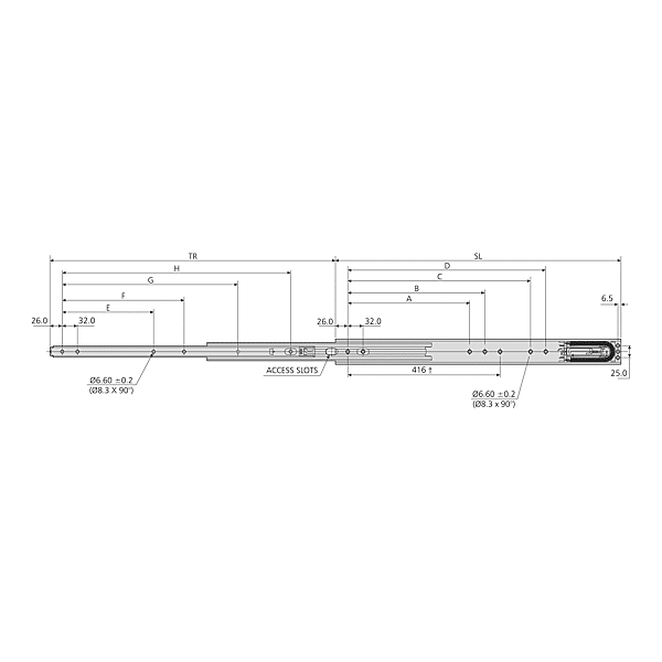 Coulisse à billes DZ5321 EC photo du produit visuel_1 2XL