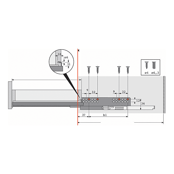 Coulisse à billes Quadro V6 Silent System photo du produit visuel_1 2XL