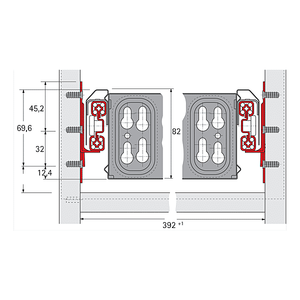 Coulisse Quadro Duplex 45 pour caisson de bureau photo du produit visuel_1 2XL