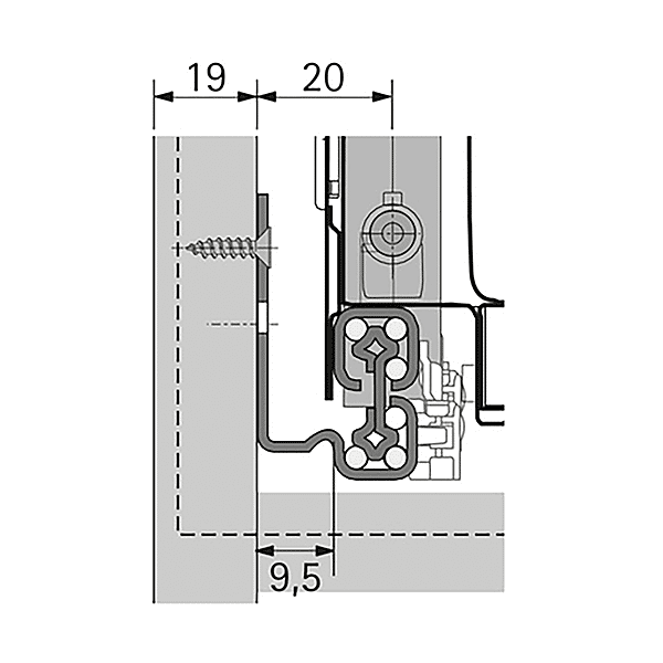 Coulisse Quadro V6 Push To Open Silent System photo du produit visuel_1 2XL