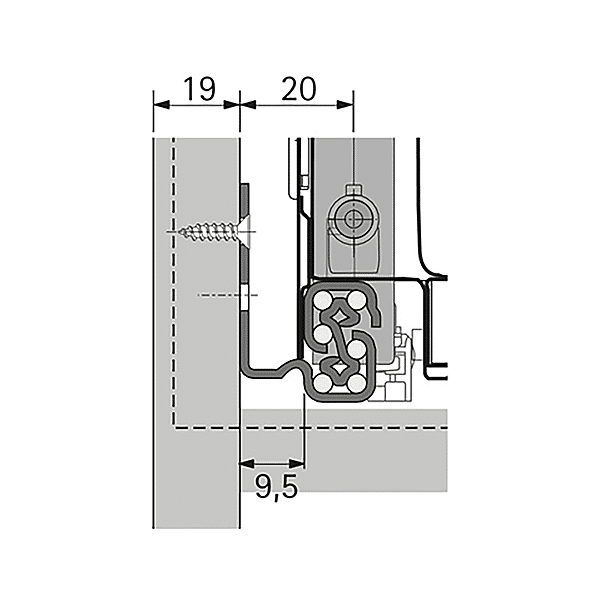 Coulisse Quadro V6 Silent System - conditionnement par 20 coulisses photo du produit visuel_1 2XL