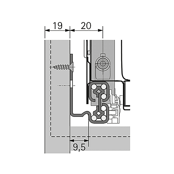 Coulisse Quadro V6+SS pour Push to open Silent photo du produit visuel_1 2XL